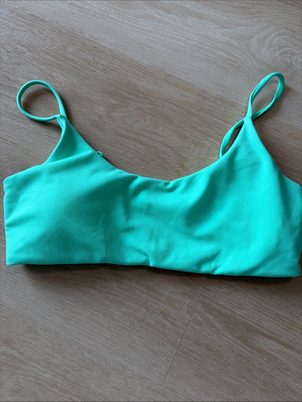 Women Swim Mint Green Scoop Bikini Top